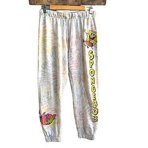 🌴 Nickelodeon SpongeBob Square Pants Multi Tie Dye Sweat Pants Juniors Large